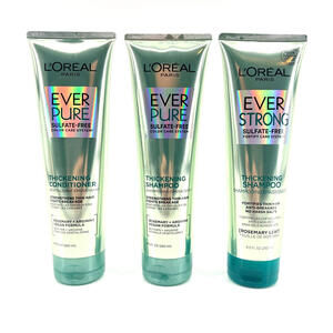 New Lot of 3 Loreal Ever Pure Sulfate Free Thickening (2)Shampoo (1)Conditioner